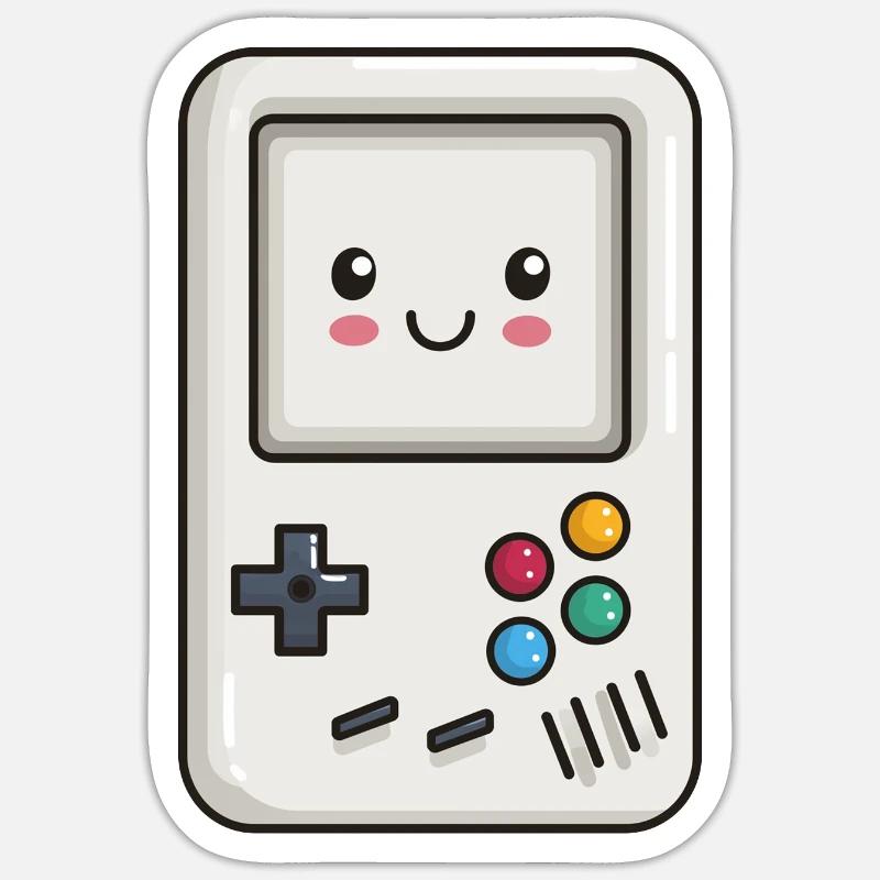 Console jeu mignonne - Sticker taille S (10 x 10 cm) - blanc mat