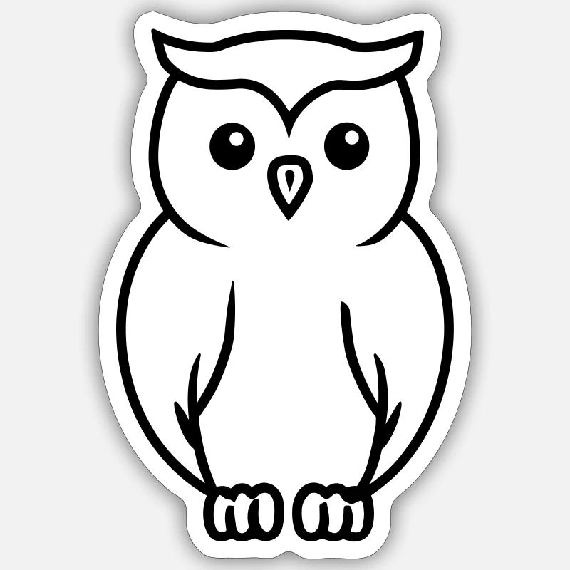 owl - Sticker size S (10 x 10 cm) - white matte