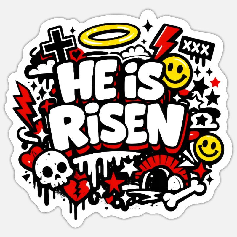He is Risen Graffiti Ostern Sticker Größe S (10 x 10 cm)