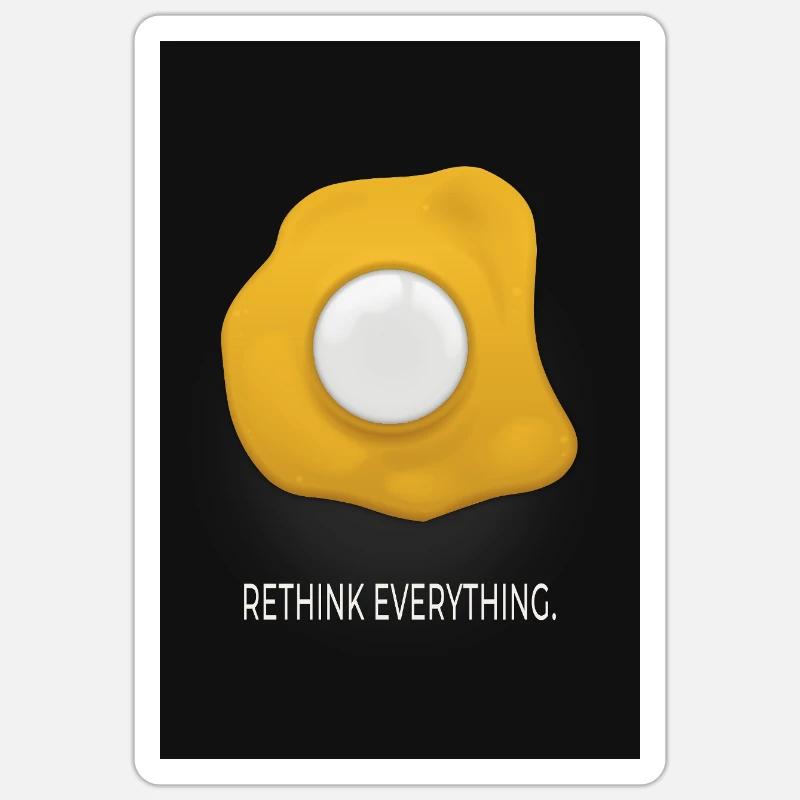 Rethink Everything Minimal Poster Egg Design - Sticker size S (10 x 10 cm) - white matte