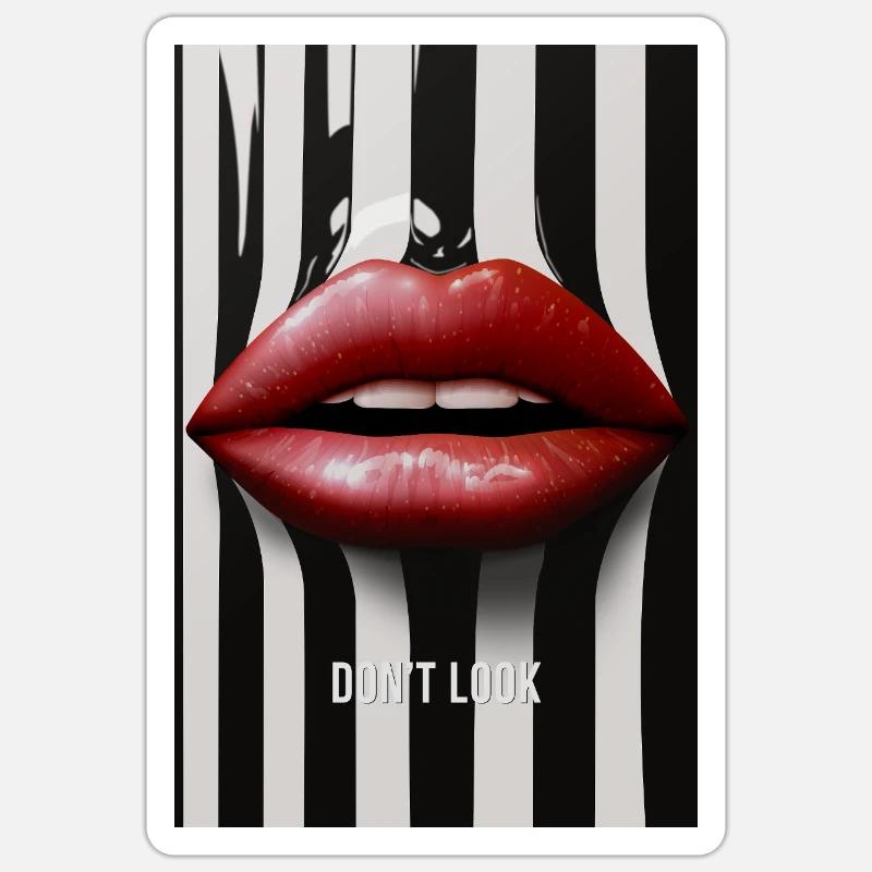 Don’t Look Lippen Statement Design Sticker Größe S (10 x 10 cm)