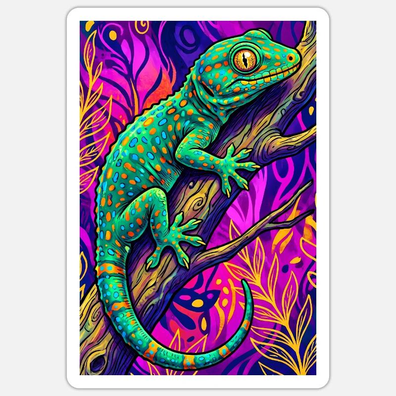Gecko - Sticker size S (10 x 10 cm) - white matte