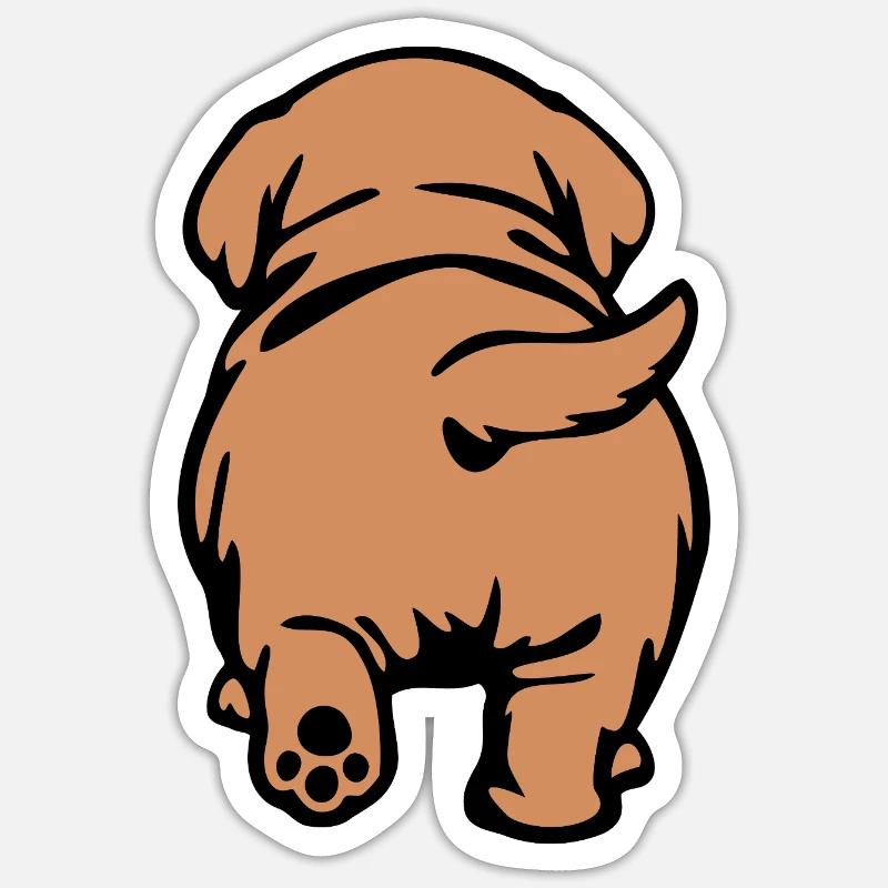 Dos de chien - Sticker taille S (10 x 10 cm) - blanc mat