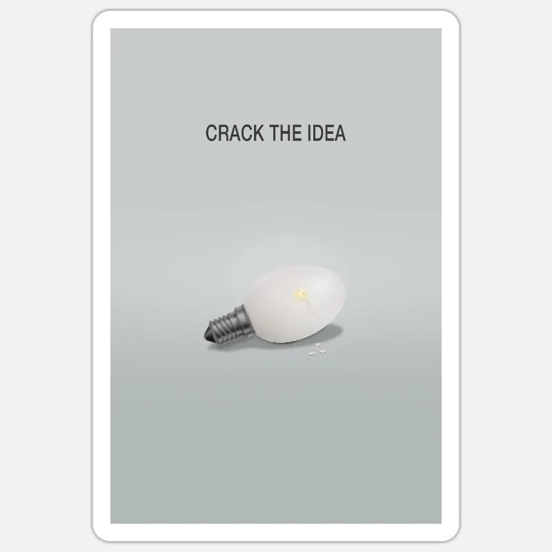 Crack The Idea Motivation Minimal Design - Sticker size S (10 x 10 cm) - white matte