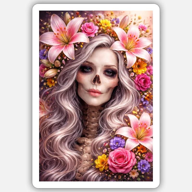 Lilith Mortis - Sticker taille S (10 x 10 cm) - blanc mat
