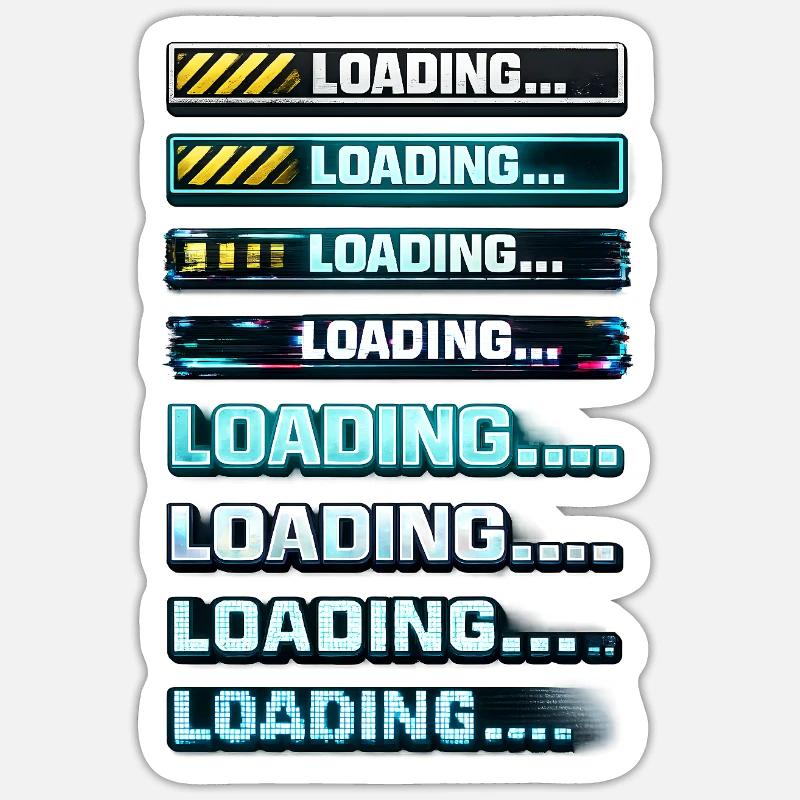 Neon Download Notification Graphics - Sticker size S (10 x 10 cm) - white matte