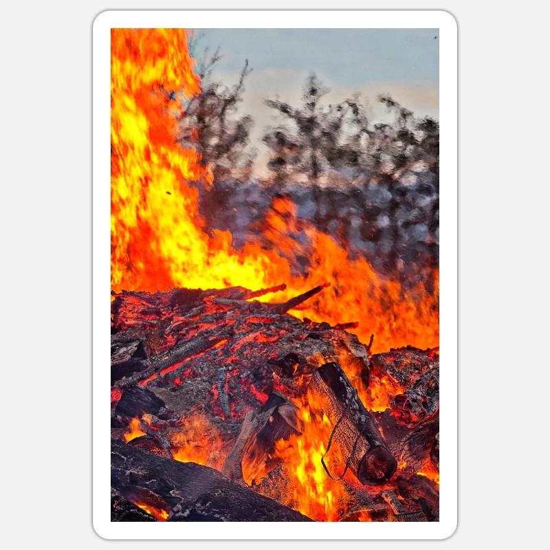 Fire & Flame Easter Fire Poster - Sticker size S (10 x 10 cm) - white matte