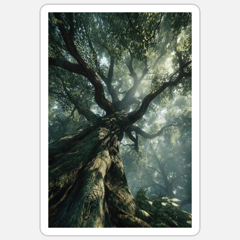 Ancient Forest Light - Sticker size S (10 x 10 cm) - white matte