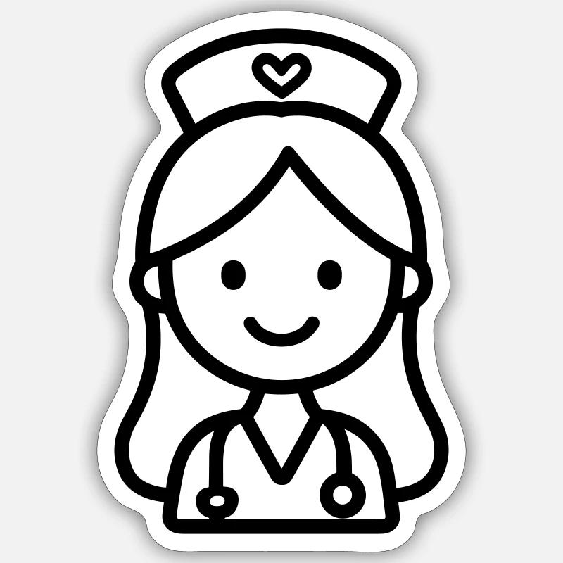 nurse - Sticker size S (10 x 10 cm) - white matte