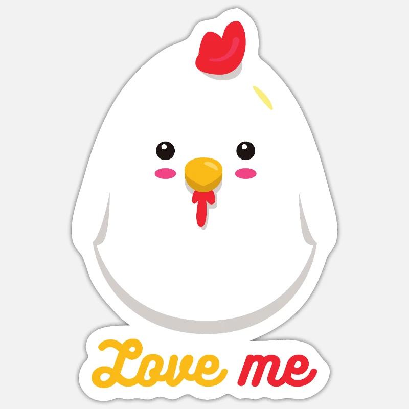 Coq - Sticker taille S (10 x 10 cm) - blanc mat