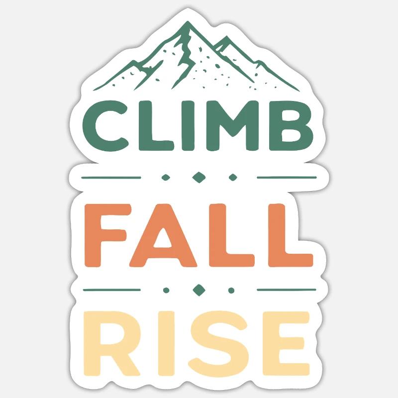 Climb Fall Rise Mountain - Sticker size S (10 x 10 cm) - white matte