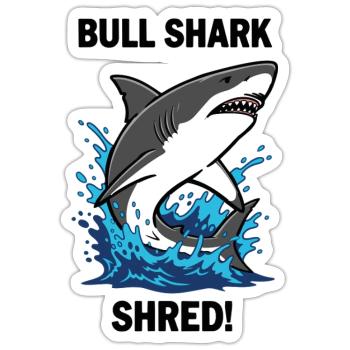 Bulldog Shark Shred Shark Sea Bull - Sticker size S (10 x 10 cm) - white matte - Front