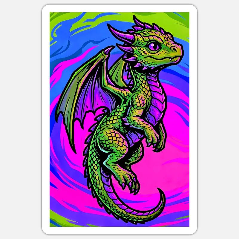 dragon - Sticker size S (10 x 10 cm) - white matte