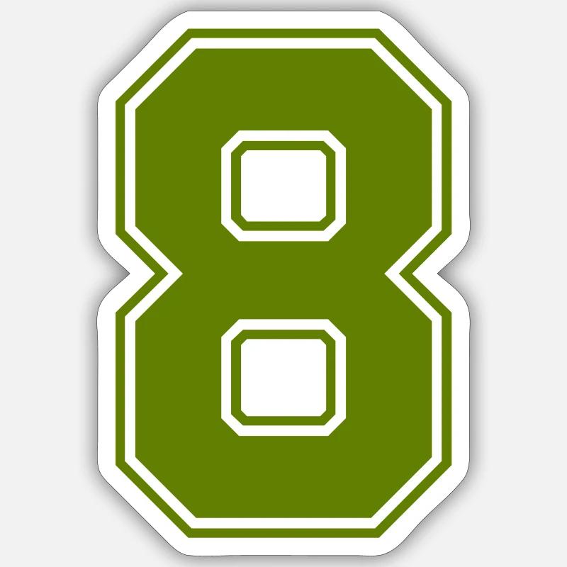 8 - Sticker Größe S (10 x 10 cm) - Mattweiß