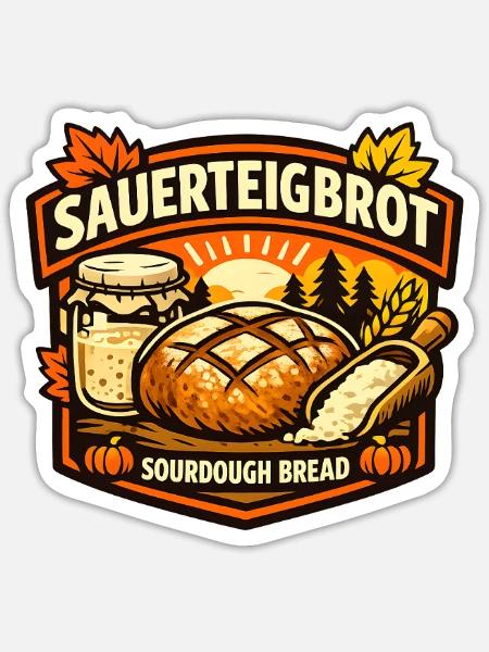 Sauerteigbrot Logo Herbstambiente - Sticker Größe S (10 x 10 cm) - Mattweiß