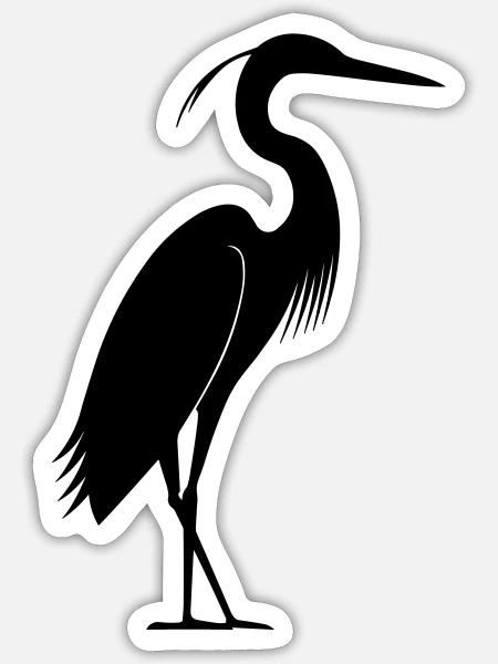 Heron - Sticker Größe S (10 x 10 cm) - Mattweiß
