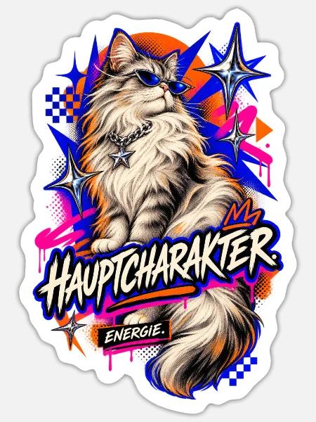 Hauptcharakter Energie - Sticker Größe S (10 x 10 cm) - Mattweiß
