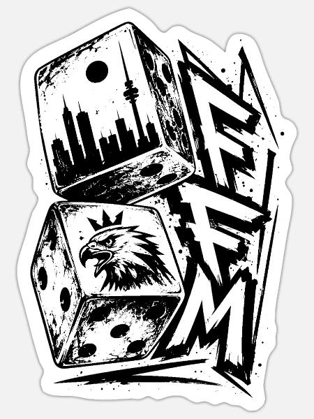Frankfurt - Sticker Größe S (10 x 10 cm) - Mattweiß