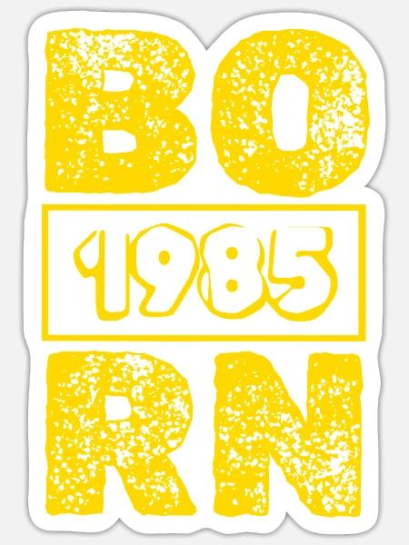 Geboren 1985 - Sticker Größe S (10 x 10 cm) - Mattweiß