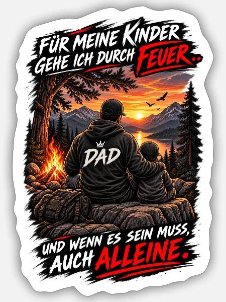 Feuerpfad Der Vaterliebe - Sticker Größe S (10 x 10 cm) - Mattweiß