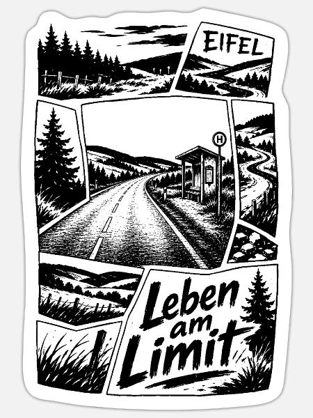 Eifel Leben am Limit - Sticker Größe S (10 x 10 cm) - Mattweiß