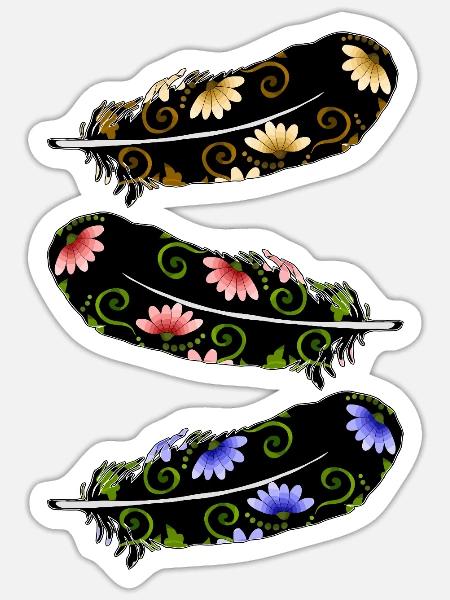Feder - Sticker Größe S (10 x 10 cm) - Mattweiß
