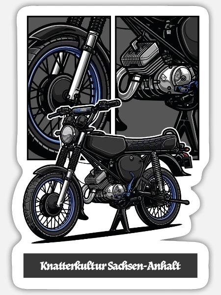 S51 (blau) // Illustration - Sticker Größe S (10 x 10 cm) - Mattweiß