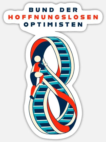 Bund der hoffnungslosen Optimisten - Sticker Größe S (10 x 10 cm) - Mattweiß