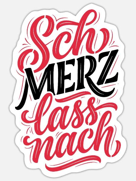 SchMerz lass nach - nein zu Merz - Sticker Größe S (10 x 10 cm) - Mattweiß