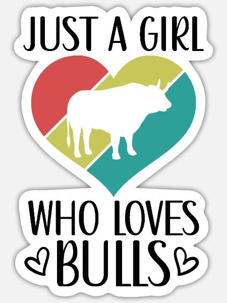 Stier Herz Retro-Look - Sticker Größe S (10 x 10 cm) - Mattweiß