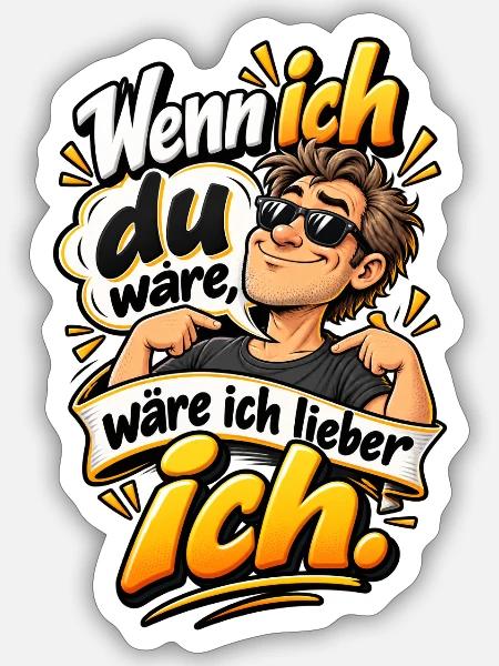 Wenn ich du wär, wär ich lieber ich - Sticker Größe S (10 x 10 cm) - Mattweiß