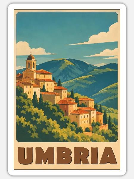 Umbrien - Sticker Größe S (10 x 10 cm) - Mattweiß