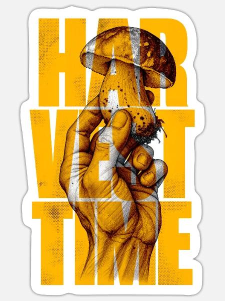 Erntezeit Porcini Tee - Sticker Größe S (10 x 10 cm) - Mattweiß
