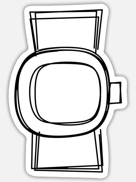 Pulsuhr handgezeichnet - Sticker Größe S (10 x 10 cm) - Mattweiß