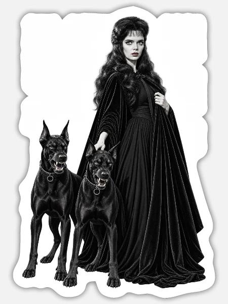 GOTISCHE CERBERUS - Sticker Größe S (10 x 10 cm) - Mattweiß