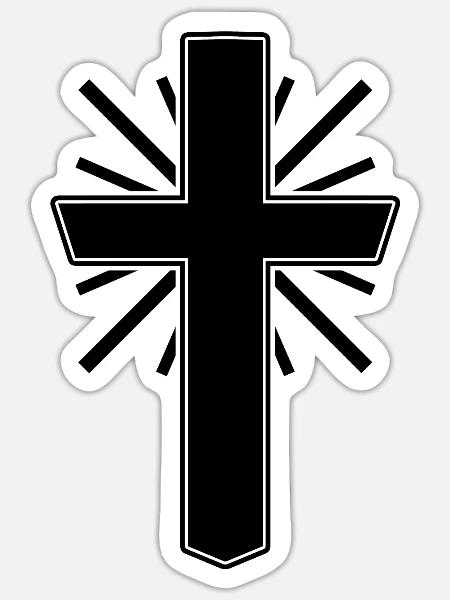 Kreuz Christentum - Sticker Größe S (10 x 10 cm) - Mattweiß