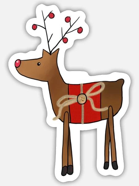 DekoRen - Sticker Größe S (10 x 10 cm) - Mattweiß