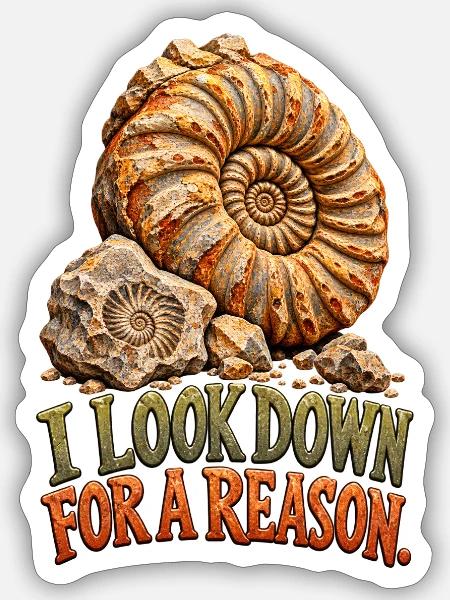 Fossiljagd-Ammoniten-Humor - Sticker Größe S (10 x 10 cm) - Mattweiß