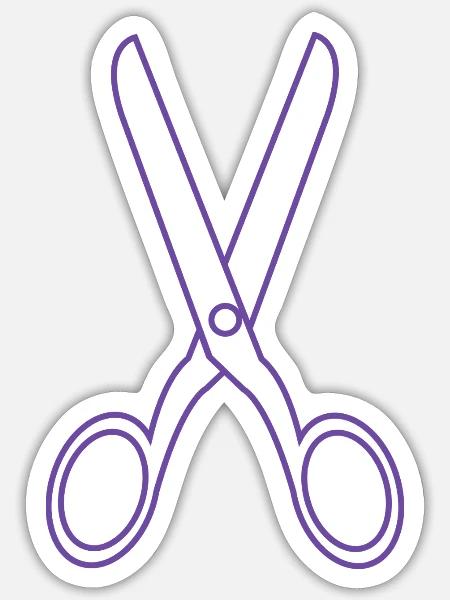 Schere - Sticker Größe S (10 x 10 cm) - Mattweiß
