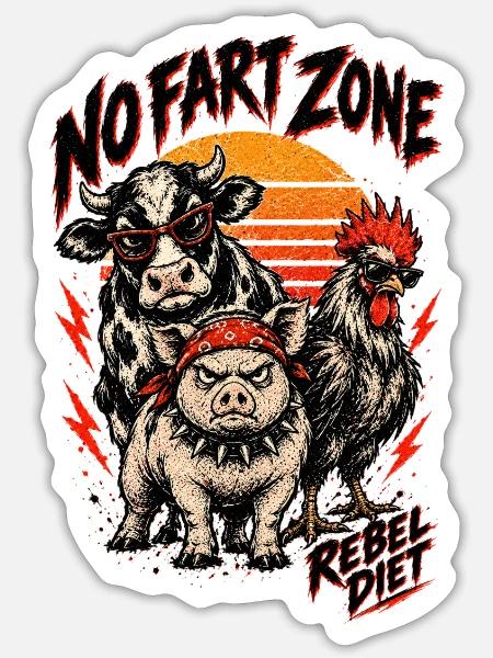 Furchtlose Zone: Rebellenfarm - Sticker Größe S (10 x 10 cm) - Mattweiß