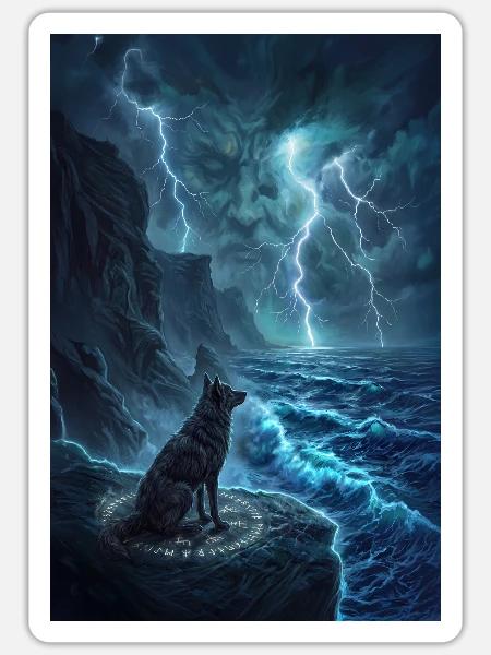 Sturmwolf-Aussichtspunkt - Sticker Größe S (10 x 10 cm) - Mattweiß