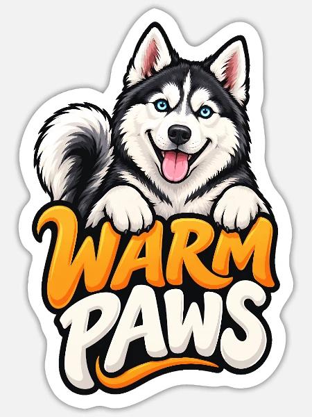 Sibirischer Husky - Sticker Größe S (10 x 10 cm) - Mattweiß