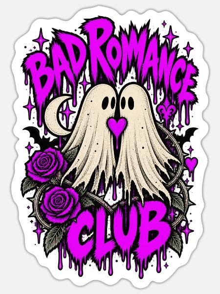 Bad Romance Club Geister - Sticker Größe S (10 x 10 cm) - Mattweiß