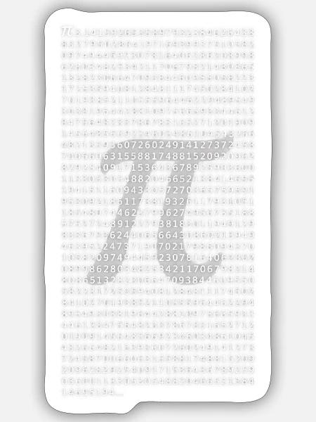 Pi Zahlenblock mit dezentem π Symbol – Mathematik - Sticker Größe S (10 x 10 cm) - Mattweiß