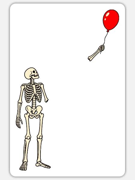 Ballonverlust - Sticker Größe S (10 x 10 cm) - Mattweiß