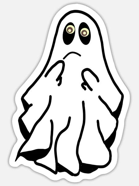ängstlicher scheuer geist - Sticker Größe S (10 x 10 cm) - Mattweiß