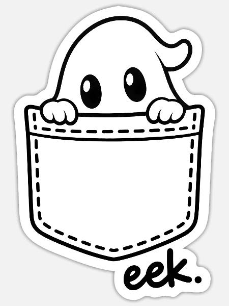 Kuscheliger Geist über Brusttasche - Sticker Größe S (10 x 10 cm) - Mattweiß