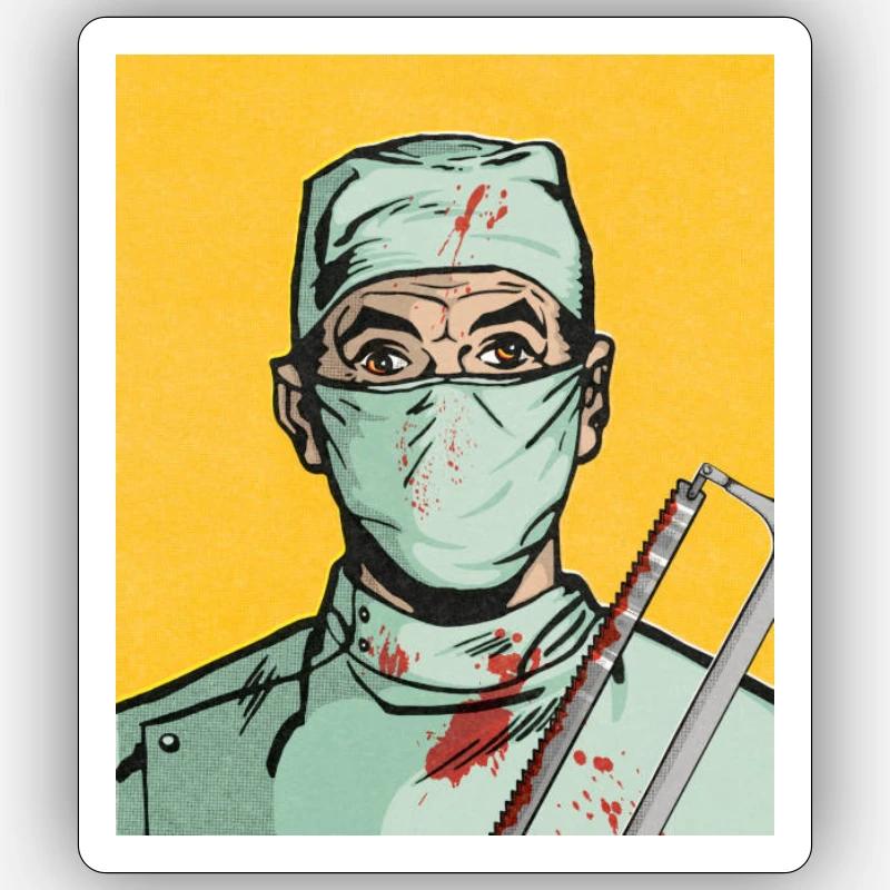 CRAZY SURGEON Sticker taille S (10 x 10 cm)