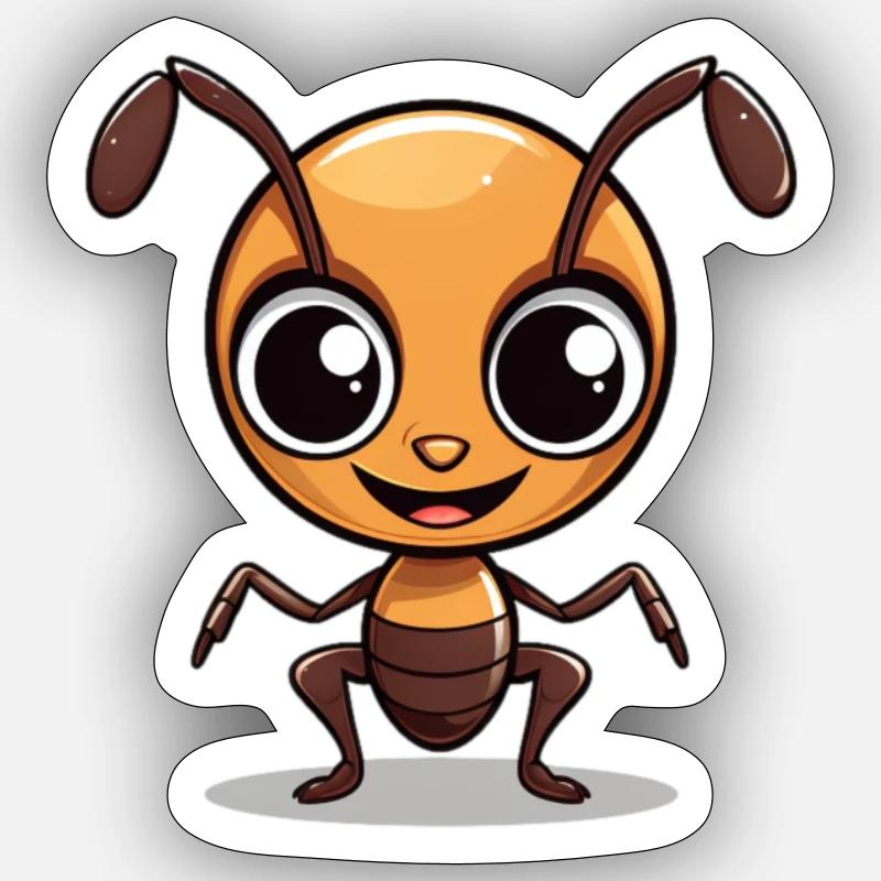 Bug heureux - Sticker taille S (10 x 10 cm) - blanc mat
