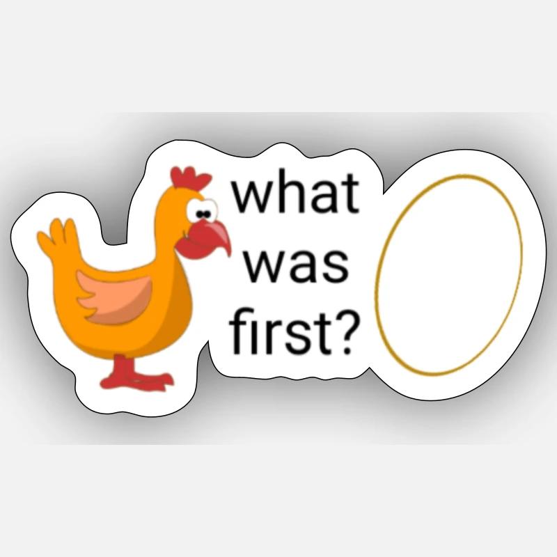 Hen or egg - Sticker Größe S (10 x 10 cm) - Mattweiß